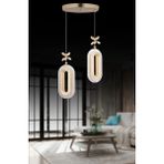 UltraMint 2'li Gold Kaplama Sarkıt LED Salon Avize, 3 Renkli, Modern ve Şık Tasarım - Seçenek 1 - Altın