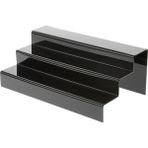 UltraMint 3 Katlı Merdiven Stand, 30CM, Siyah, Dayanıklı ve Pratik Kullanım - Ahşap