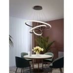 UltraMint 3'lü Çember LED Avize, Renkli Modern Aydınlatma, Şık ve Şık Tasarım - Seçenek 1 - Ahşap