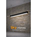 UltraMint 4000K Lineer Sarkıt LED Avize 120CM Siyah Kasa, Doğal Beyaz Işık - Seçenek 1 - Ahşap - Bej - Siyah