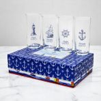 UltraMint 4'lü Marine Rakı Bardağı Seti, Kişiye Özel Isimli Kutuda - Seçenek 1