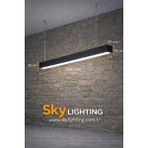 UltraMint 50CM Siyah Kasa Beyaz Işık Lineer LED Avize, Salon ve Mutfak Için - Seçenek 1 - Ahşap - Bej - Siyah