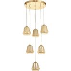 UltraMint 6'lı Bal ve Beyaz Çift Camlı Modern Sarkıt Avize, Gold Kaplama - Seçenek 1 - Altın
