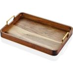 UltraMint Akasya Desenli Metal Tepsi 45X30 Cm, Şık ve Dayanıklı Tasarım - Ahşap - Seçenek 1