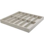 UltraMint Bej Renk Süet Kumaş 12 Bölmeli Gözlük Standı 36X38 cm - Ahşap - Bej