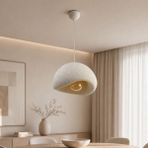 UltraMint Beyaz Sarkıt Avize, 35 Cm, Gerçek Beton Gövde, Modern ve Şık Tasarım - Seçenek 1 - Ahşap - Bej - Siyah