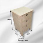 UltraMint Boyanabilir Ahşap Ayaklı 3 Çekmeceli Takı ve Aksesuar Organizer Kutu - Ahşap - Ceviz