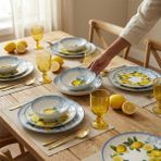 UltraMint Camelia 24 Parça 6 Kişilik Porselen Yemek Takımı - Seçenek 1