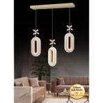 UltraMint Elips Model 3'lü Gold Çok Renkli Modern Ledli Yemek ve Oturma Seti - Seçenek 1 - Altın