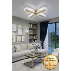 UltraMint Elips Model 4'lü Gold Renkli Modern LED Tavana Asma Avize - Seçenek 1 - Altın