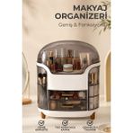 UltraMint Geniş Çekmeceli Makyaj Organizeri, Kozmetik Düzenleyici, Pratik ve Şık - Ahşap - Bej - Siyah