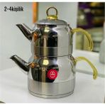 UltraMint Gold Kulp Çelik Çaydanlık Takımı, Mini Boy, 2-4 Kişilik - Altın - Seçenek 1