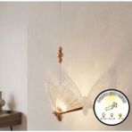 UltraMint Gold Sarı Kanatlı Tasarım Tekli Sarkıt Avize, Renkli LED Işıklarla Şık Aydınlatma - Seçenek 1 - Altın