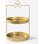 UltraMint Iki Katlı Gold Metal Organizer, Çok Amaçlı Düzenleyici, Şık ve Pratik Kullanım - Altın