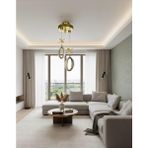 UltraMint Iki Parçalı Gold Kristal LED Spotlu Avize Seti, Şıklık ve Işık Kalitesi - Seçenek 1 - Altın