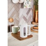 UltraMint Krema French Press 600 ml Beyaz, Kahve ve Çay Demleme Şıklığı - Seçenek 1 - Ahşap Bej - Siyah