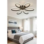 UltraMint Luxor Siyah Kasa 60 cm Plafonyer Ultra Power Beyaz LED Avize - Seçenek 1 - Ahşap
