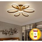 UltraMint Minimalist Papatya LED Tavan Lambası, Renkli Işık, Modern Aydınlatma, 50CM - Seçenek 1 - Ahşap