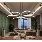 UltraMint Modern 2'li Siyah Kasa Sarkıt Avize, Renkli 30/20 Beyaz Ledli Tasarım - Seçenek 1 - Ahşap