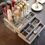 UltraMint Modern 3 Çekmeceli Büyük Boy Takı Kutusu Organizer (Gri) - Antrasit