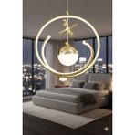 UltraMint Modern 3 Renk Ledli Gold Kaplama Sarkıt Avize, Şık ve Zarif Tasarım - Seçenek 1 - Altın