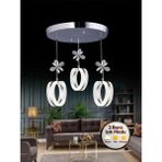 UltraMint Modern 3'lü Gümüş Mozaik Ledli Kristal Taşlı Avize, Salon ve Mutfak Için - Seçenek 1 - Altın - Gümüş - Bakır
