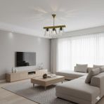 UltraMint Modern 3'lü Kristal Taşlı Gold Avize ile Şıklığa Davet - Seçenek 1 - Altın
