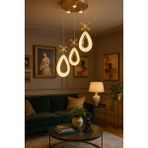 UltraMint Modern 3'lü LED Avize, Gold Kristal Görünüm, Gün Işığı, Enerji Tasarrufu - Seçenek 1 - Altın