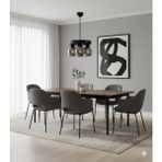 UltraMint Modern 3'lü Siyah Yuvarlak Kasa Avize, Şık ve Zarif Tasarım - Seçenek 1 - Ahşap