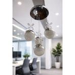 UltraMint Modern 4 Lü Şeker Top Sarkıt LED Avize, 3 Renk Seçenekli Krom Tasarım - Seçenek 1 - Altın - Gümüş - Bakır