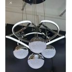 UltraMint Modern 4 Toplu Ledli Salon Avizesi, 3 Renkli, Krom Sarkıt Tasarım - Seçenek 1 - Altın - Gümüş - Bakır