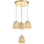 UltraMint Modern 4'lü Bal+Beyaz Çift Camlı Sarkıt Avize, Gold Kaplama - Seçenek 1 - Altın