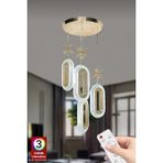UltraMint Modern 4'lü Elips LED Avize, Renkli Kumandalı ve Gold Kaplama Tasarımı - Seçenek 1 - Altın