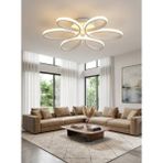 UltraMint Modern 60 cm Renkli Beyaz Kasa LED Avize, Şık ve Aydınlatıcı Tasarım - Seçenek 1 - Ahşap - Bej - Siyah