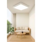 UltraMint Modern Beyaz Ahşap Çerçeveli LED Panel Aydınlatma 30X30 cm - Seçenek 1 - Ahşap - Bej - Siyah