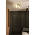UltraMint Modern Beyaz Kare Hol Koridor Giriş LED Avize, Şık ve Aydınlatıcı Tasarım - Seçenek 1 - Ahşap - Bej - Siyah