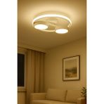 UltraMint Modern Beyaz Ledli 2’li Avize, Yatak Odası ve Salon Dekoru - Seçenek 1 - Ahşap - Bej - Siyah