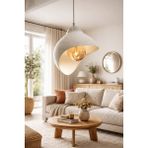 UltraMint Modern Bohem Beton Görünüm Sarkıt Avize, E27 Ampüllü, Şık Tasarım - Seçenek 1 - Açık Beyaz - Gri