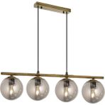 UltraMint Modern Füme Camlı Dörtlü Gold Sarkıt Avize ile Şıklık ve Işık - Seçenek 1 - Altın