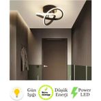 UltraMint Modern LED Tavan Lambası, Gün Işığı, Siyah Kasa, Şık ve Enerji Tasarruflu - Seçenek 1 - Ahşap