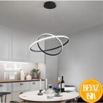 UltraMint Modern Power Ledli 2'li Avize, Şık Siyah Kasa, Beyaz Işık Tasarımı - Seçenek 1 - Ahşap