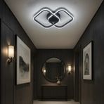 UltraMint Modern Siyah Kare Hol Koridor Avizesi, Ultra Süper Beyaz LED Işık - Seçenek 1 - Ahşap