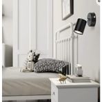 UltraMint Modern Siyah Metal LED Spot Aplik, Hareket Sensörlü Duvar Dekoru - Seçenek 1 - Ahşap