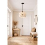 UltraMint Modern Yaprak Desenli Sarkıt Avize, Minimalist Tavan Lambası, LED Uyumlu - Seçenek 1 - Ahşap - Bej - Siyah