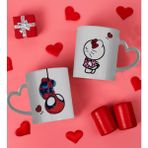 UltraMint Örümcek Adam ve Hello Kitty Tasarımlı Kalpli Kupa Bardak, Şık ve Eğlenceli Seçenek - Seçenek 1
