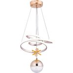 UltraMint Parla Tek Top LED Sarkıt Avize, Gold, 3 Renkli Yanabilen Modern Oda Aydınlatması - Seçenek 1 - Altın