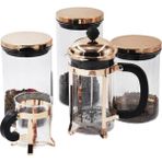 UltraMint Premium French Press Seti, 5 Parça, Şık ve Kullanışlı Kahve Demleme Seti - Seçenek 1 - Ahşap - Bej