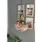 UltraMint Renkli Cam Mozaik Tekli Avize, Retro Sarkıt Lamba, Salon Aydınlatması - Seçenek 1 - Açık Beyaz - Gri