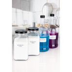 UltraMint Şeffaf Cam 4'lü Softener ve Deterjan Şişesi, 3 Lt, Whites Colors Kavanozu - Ahşap - Bej - Siyah