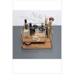 UltraMint Şeffaf ve Şık Çift Çekmeceli Makyaj Organizer, Soft Gold Detaylı - Altın